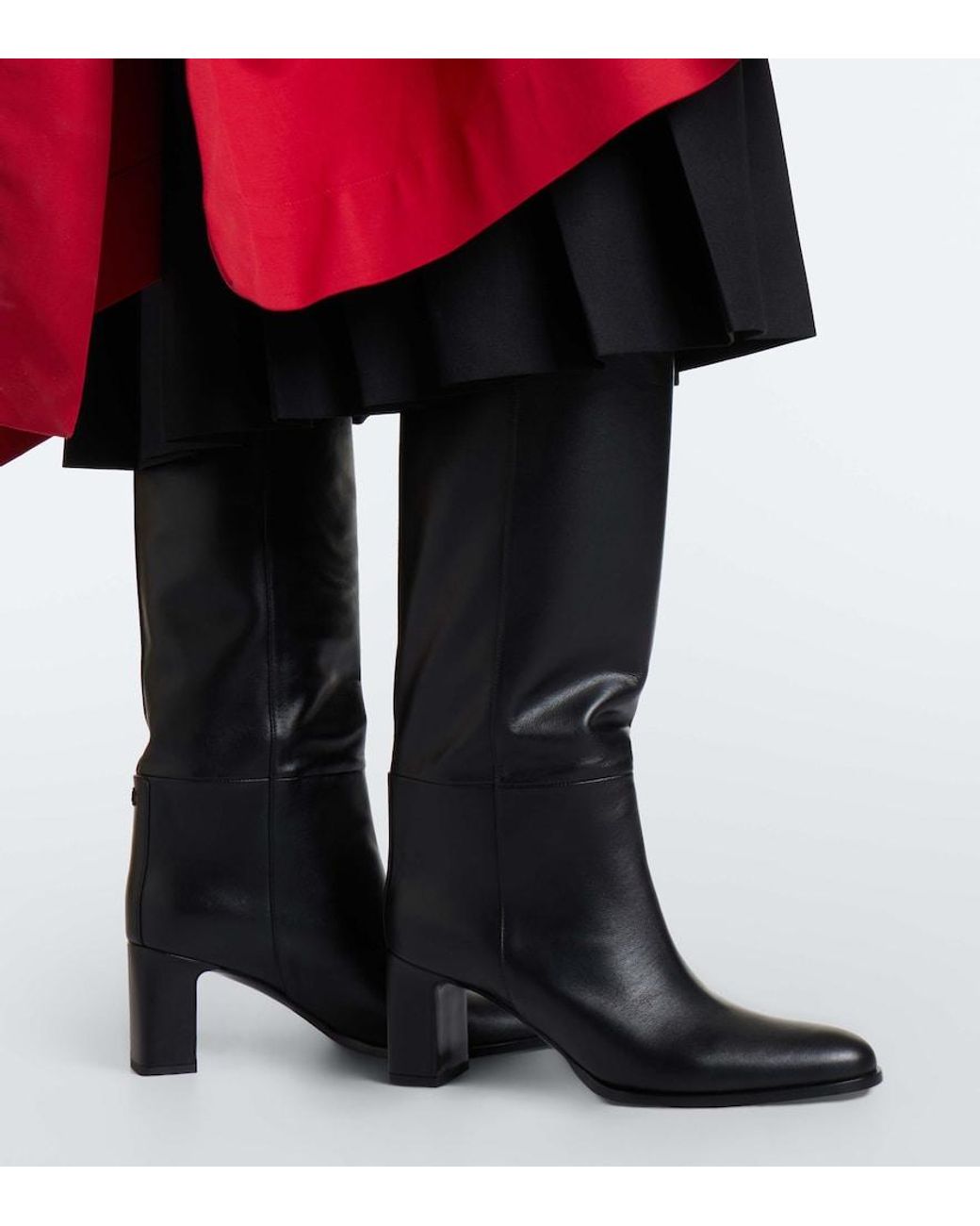 Jimmy Choo Black Caly Leather Knee-High Boots