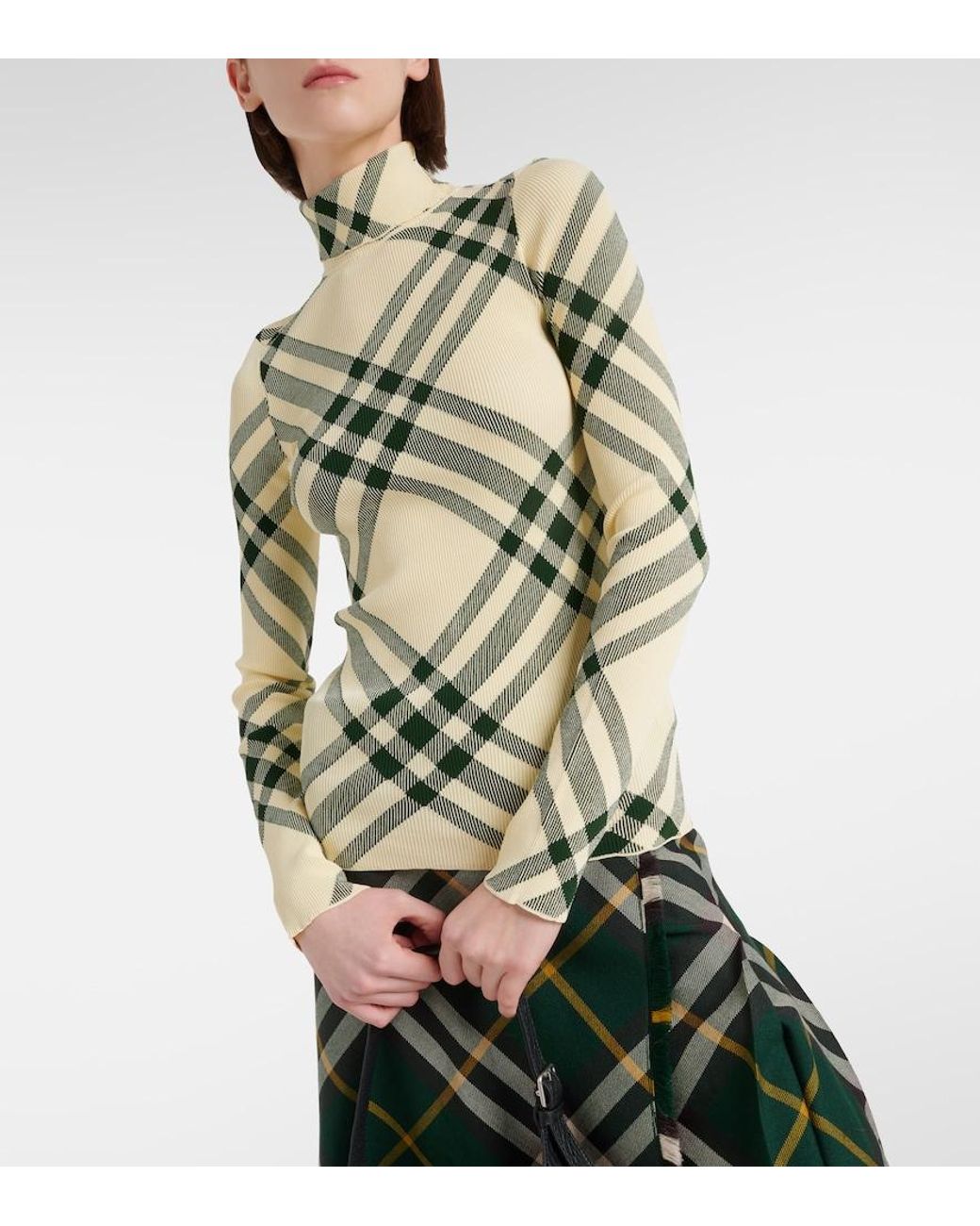 Burberry Natural Check Turtleneck Sweater