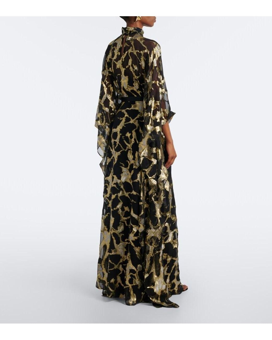 Taller Marmo Black Kintsugi Silk-Blend Fil Coupe Kaftan