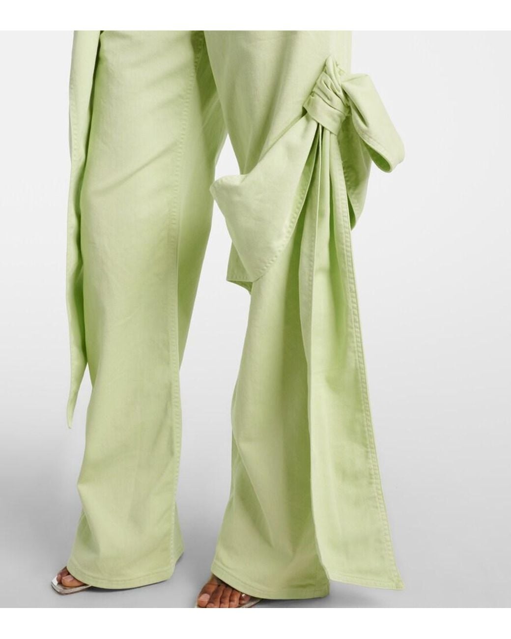 Blumarine White Draped Straight Jeans