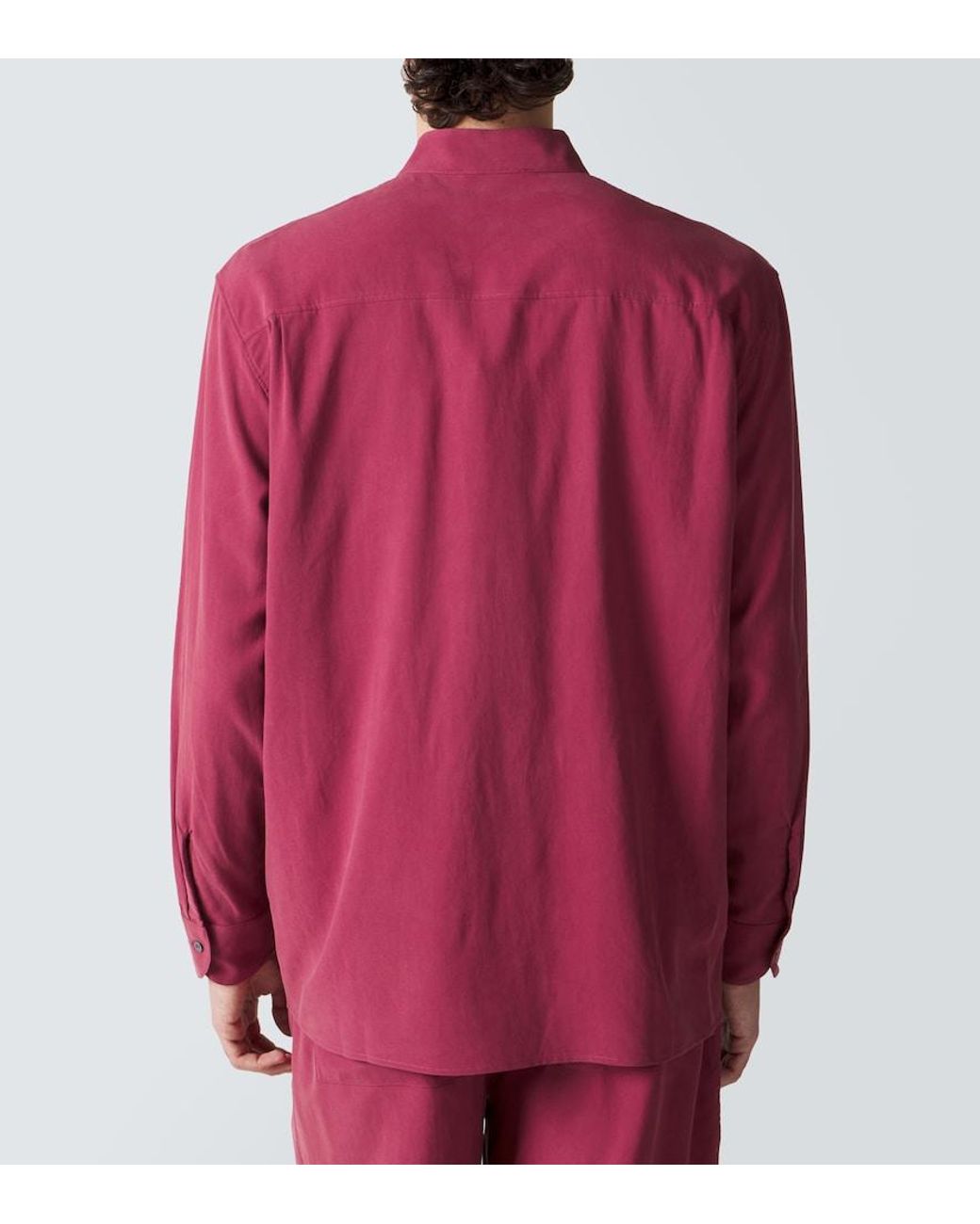 Saman Amel Red Silk Shirt for men