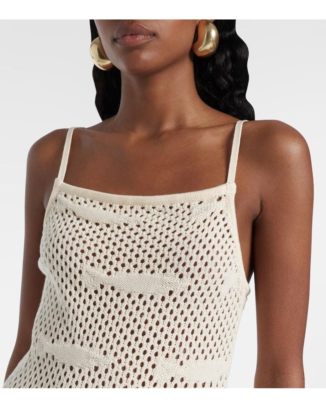 Staud Natural Rio Crochet Cotton Beach Dress