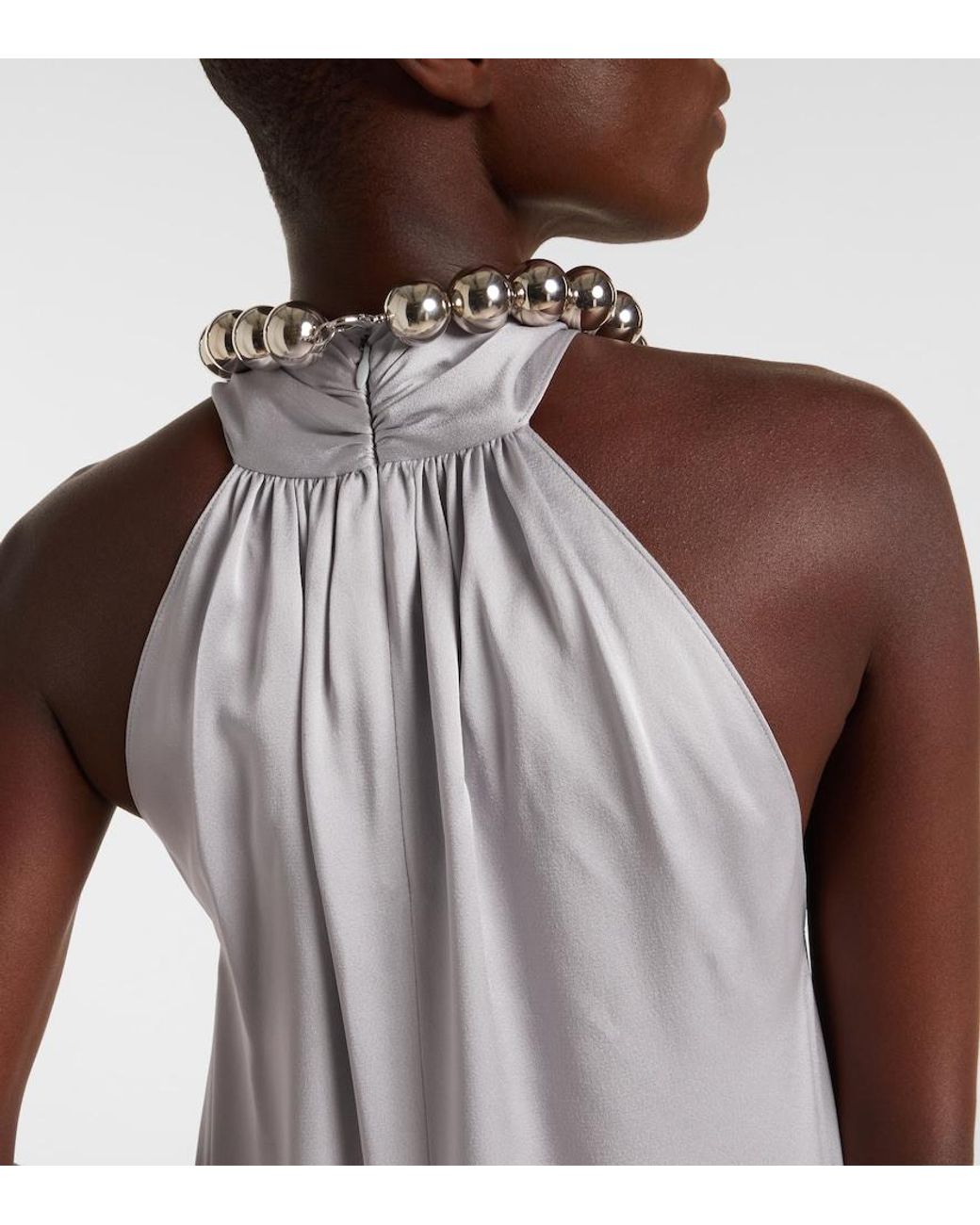 Stella McCartney White Embellished Satin Gown