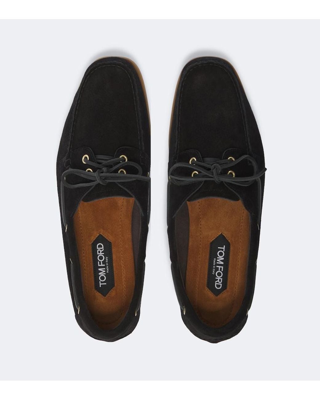 Tom Ford Black Robin Suede Boat Shoes for men