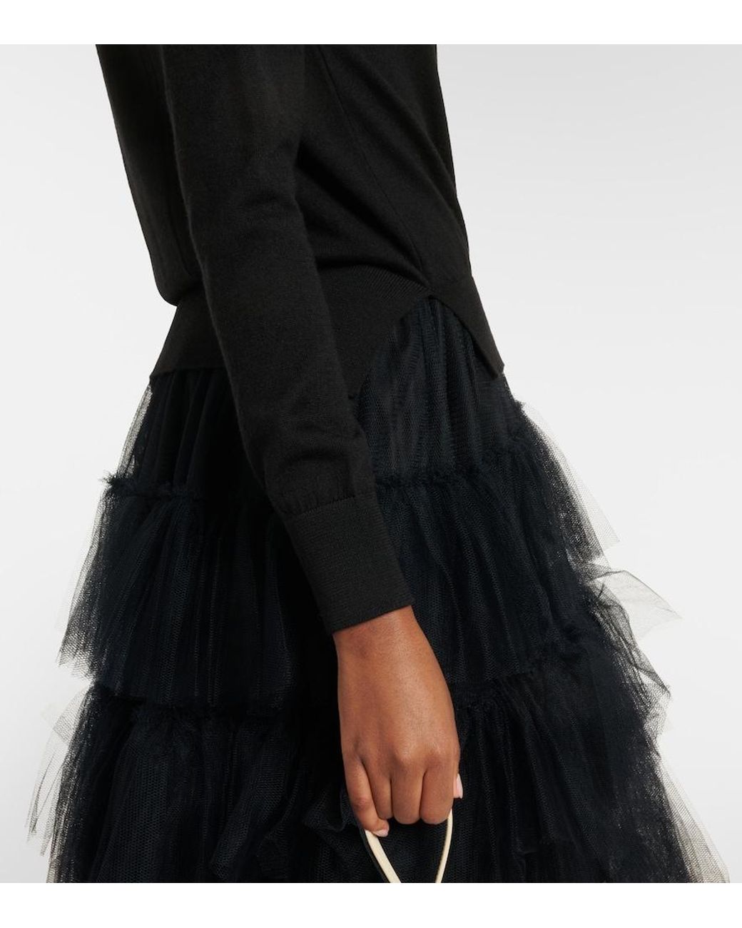 Simone Rocha Blue Embellished Wool And Silk Cardigan