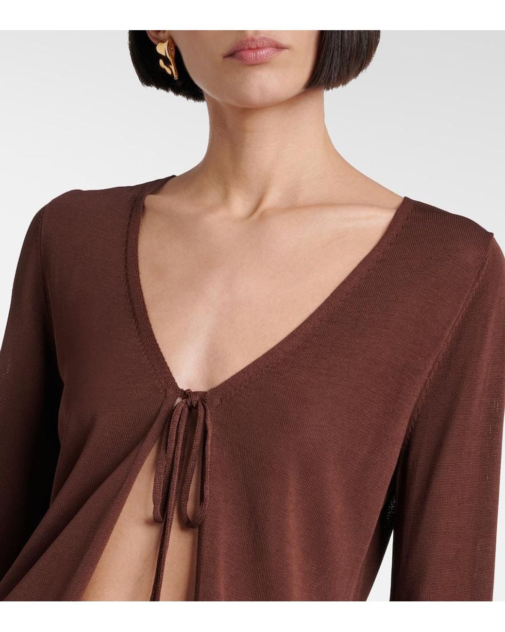 AYA MUSE Brown Knitted Top