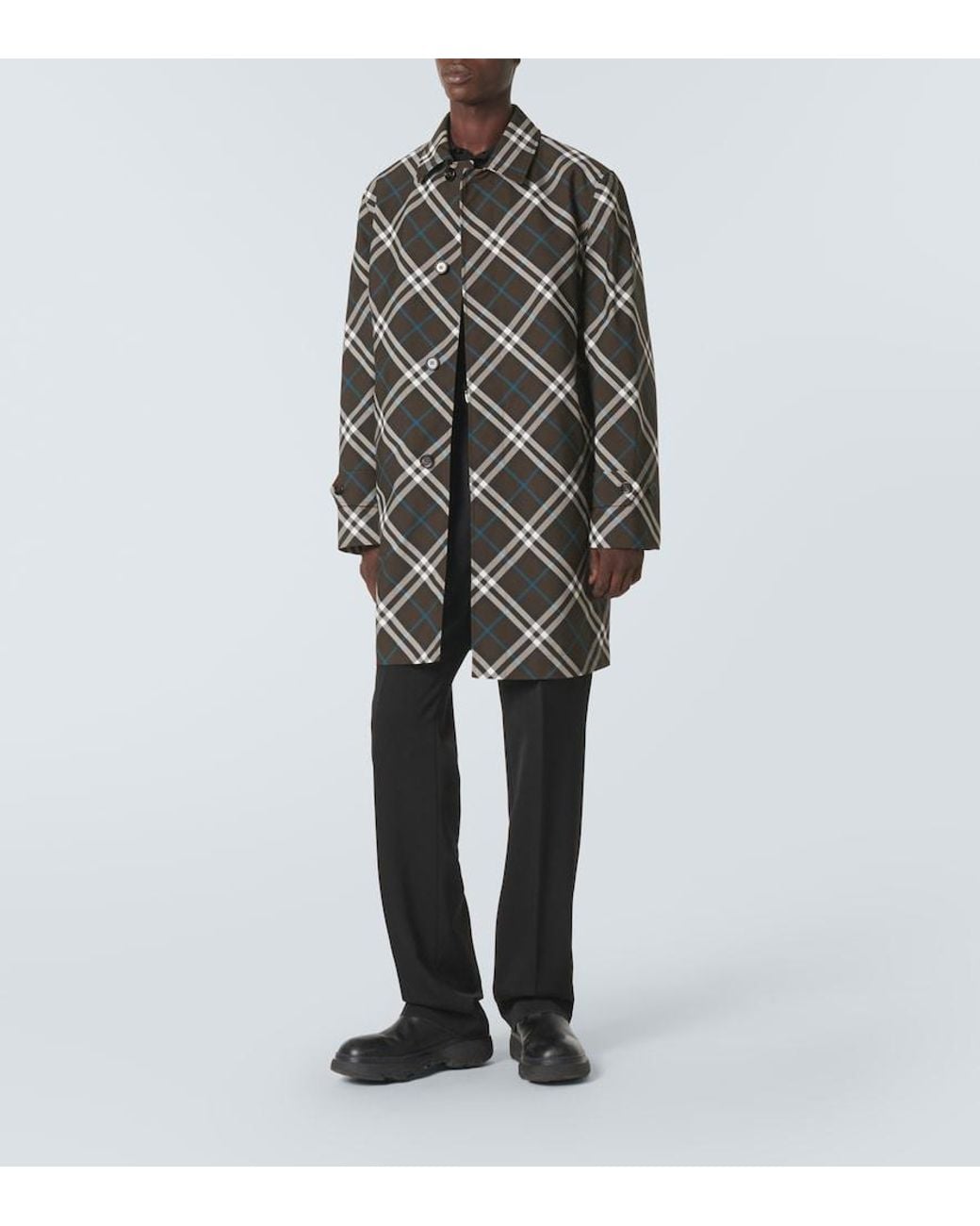 Burberry Black Check Raincoat for men