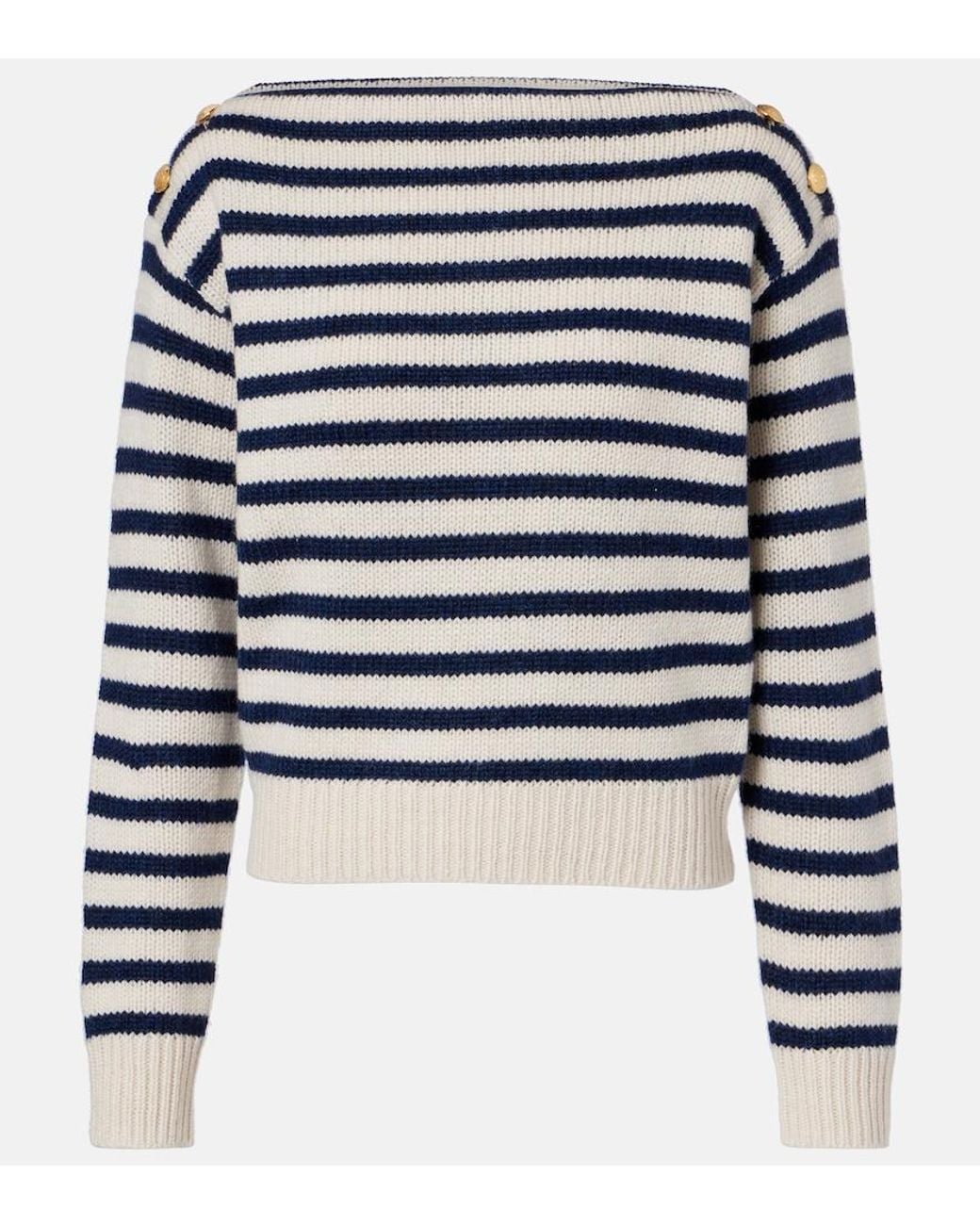 Nili Lotan Blue Tandy Striped Cashmere Sweater