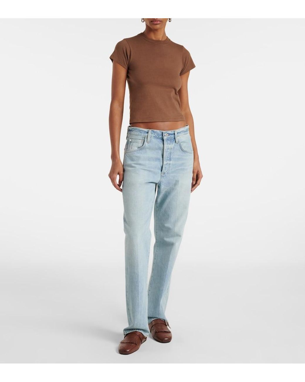Citizens of Humanity Blue Baretta High-Rise Straight Jeans