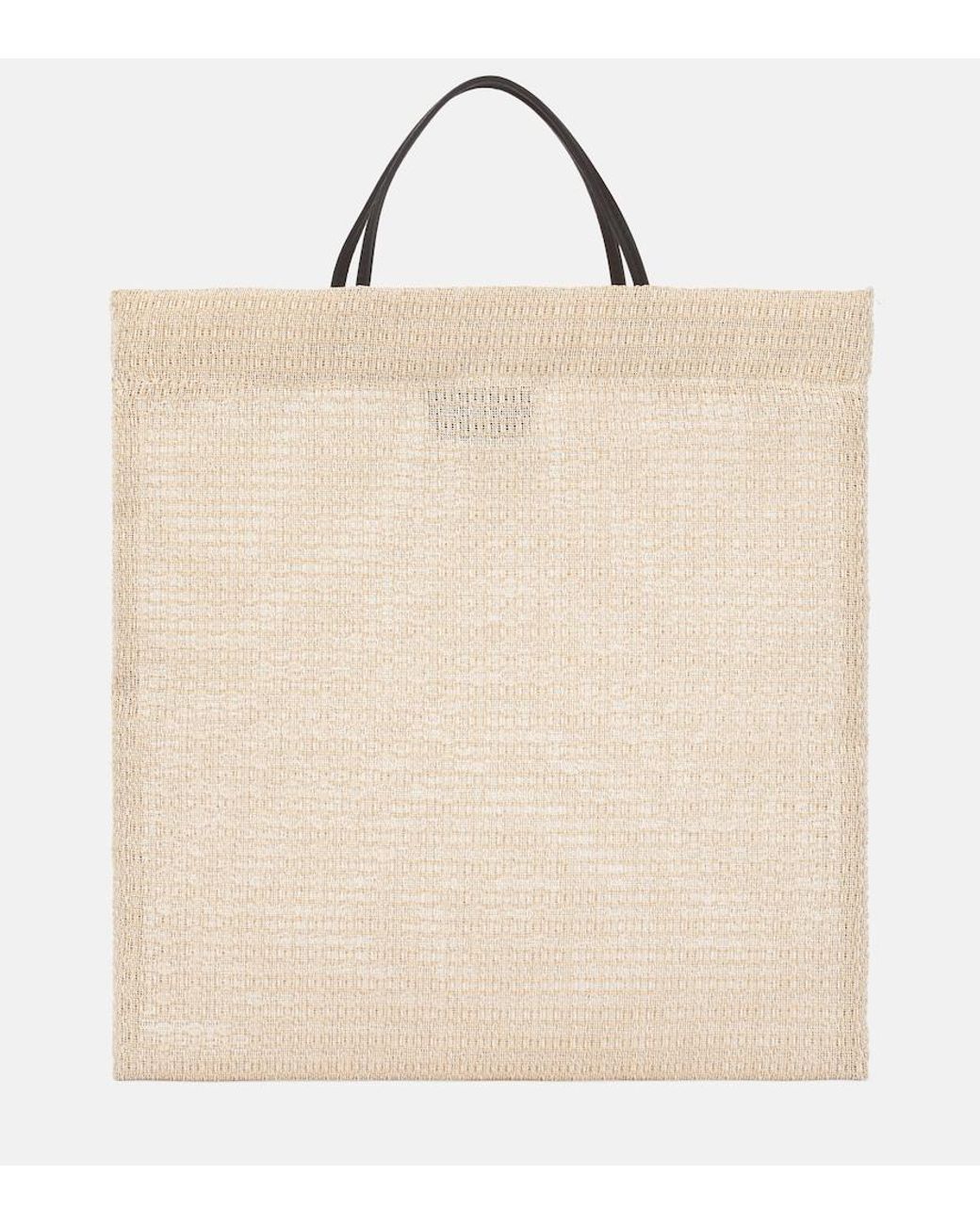 The Row Natural Tote Bag Barn Mini Mit Leder