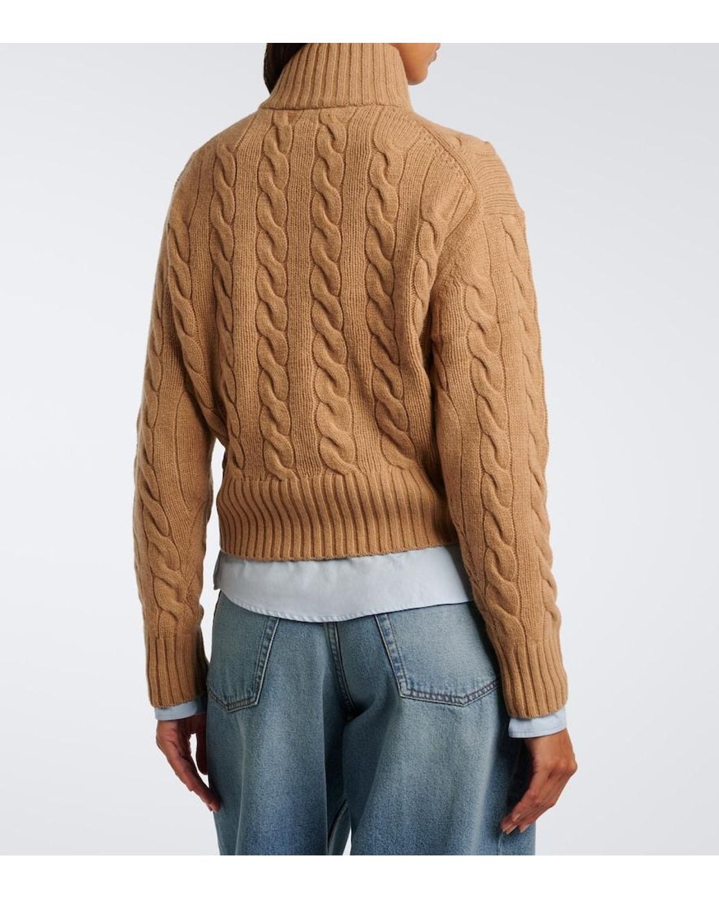 Polo Ralph Lauren Natural Cable-Knit Wool And Cashmere Sweater