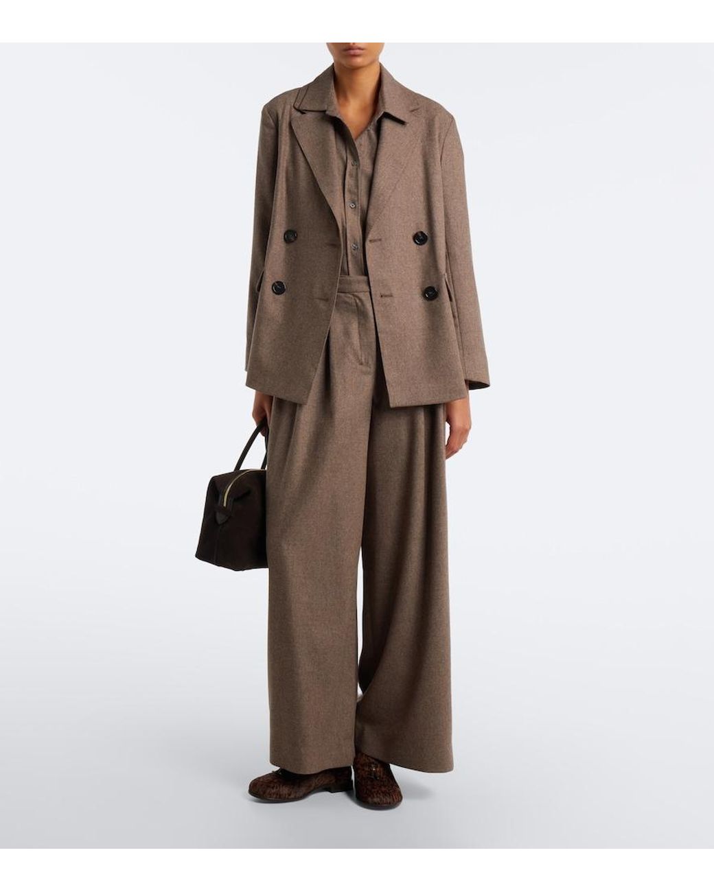 Max Mara Brown Wool Flannel Shirt