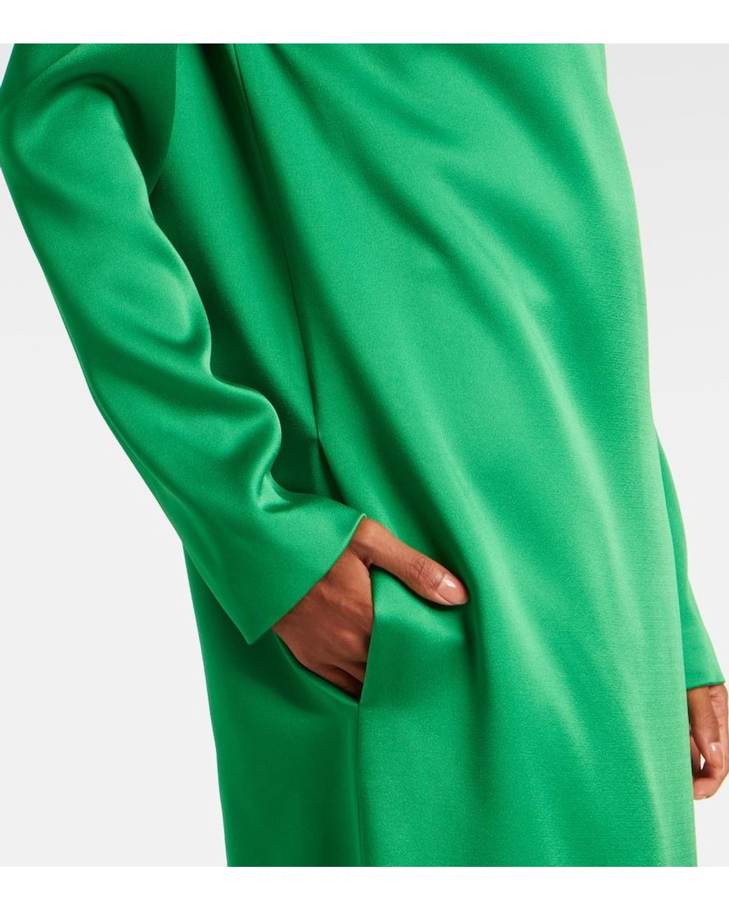 Tom Ford Green Oversized Open-Back Satin-Crepe Gown