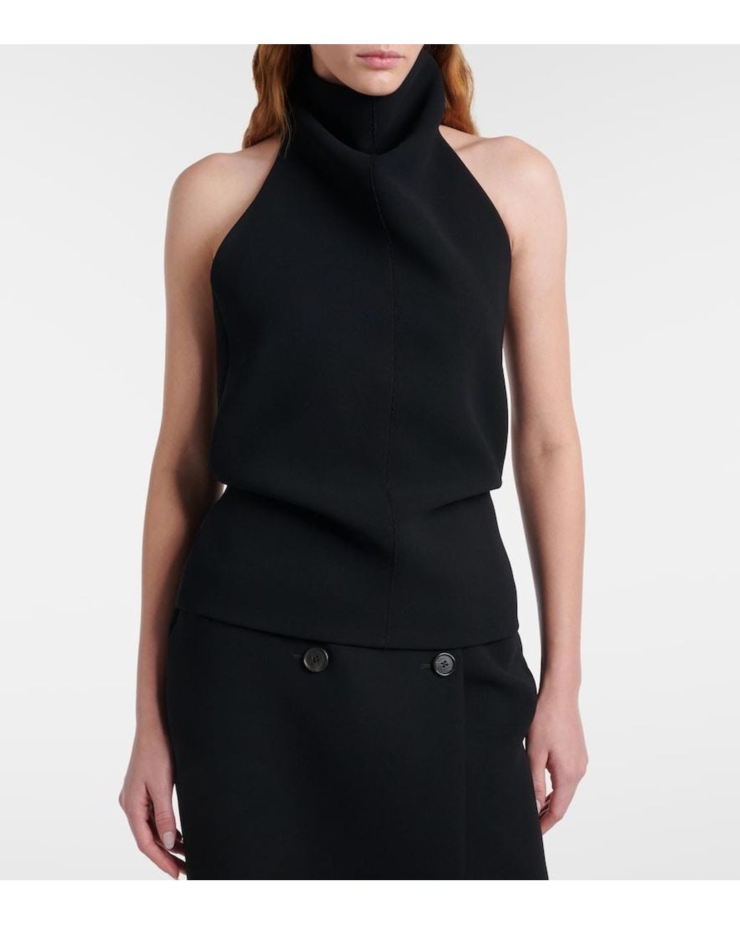 Khaite Black Rone Halterneck Top