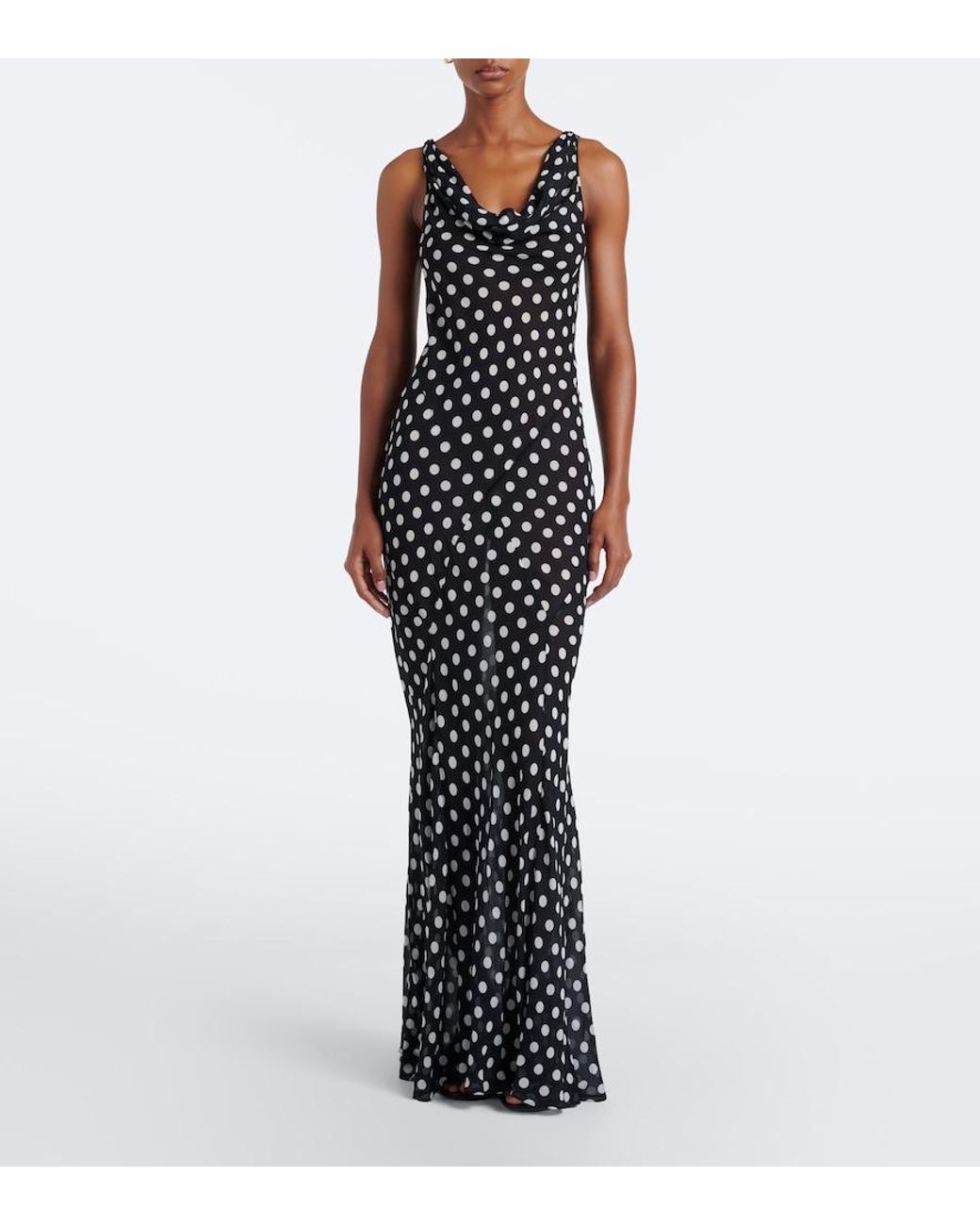 Alexandra Miro Black Harper Polka-Dot Maxi Dress