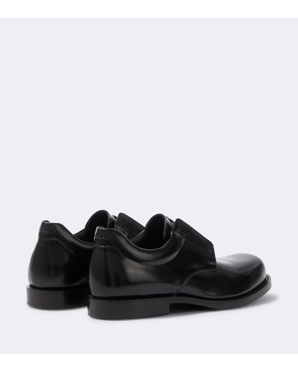 Balenciaga Black Brushed Leather Derby Shoes for men