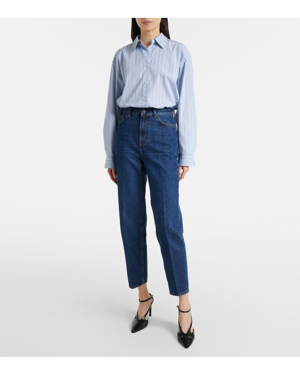 Totême  Blue High-rise Tapered Jeans