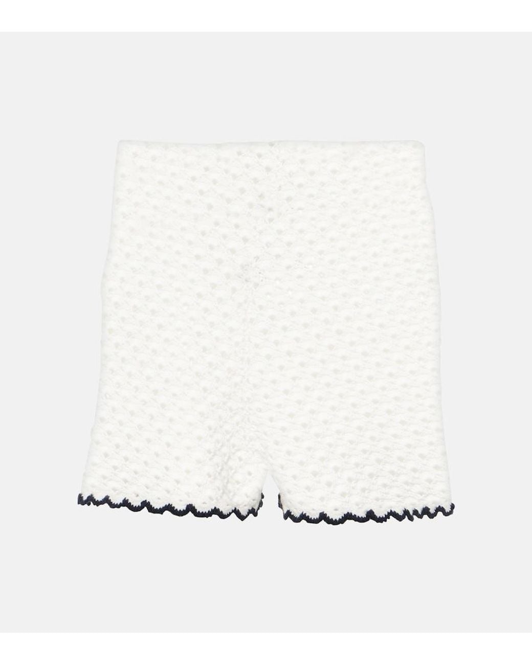 Short Taille Haute Halliday En Maille Pointelle Zimmermann en coloris White