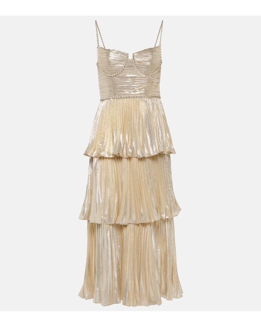 white christmas dresses RENT Self Portrait Blue Chiffon Tiered Midi Dress (RRP £380)