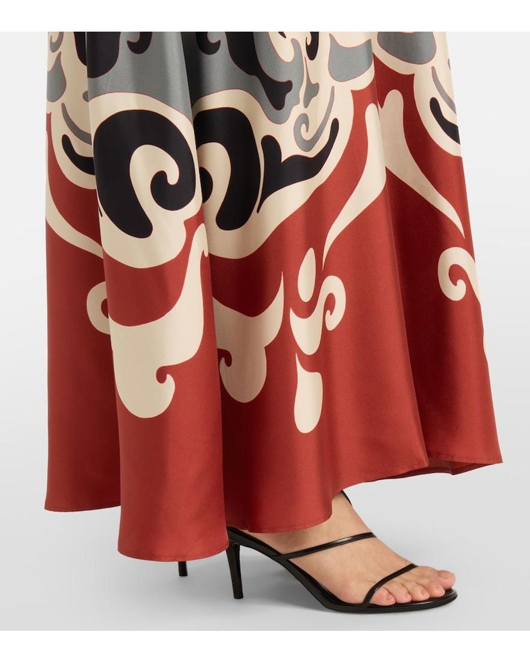 LaDoubleJ Red Phoenix Placee Silk Twill Maxi Dress