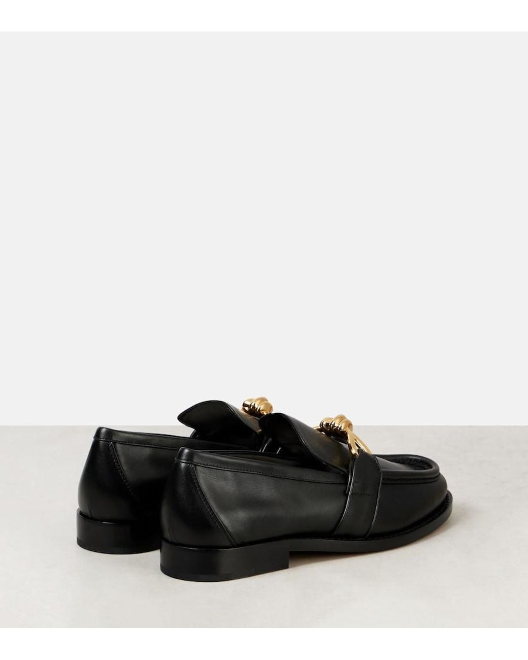 Bottega Veneta Black Astaire Knot Leather Loafers