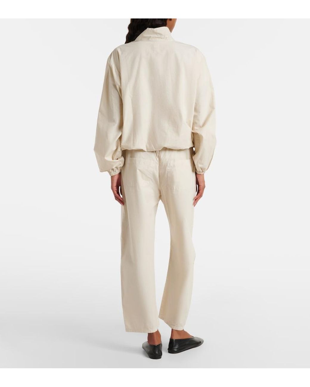 Leset Natural Kyoto Cropped Cotton Wide-Leg Pants