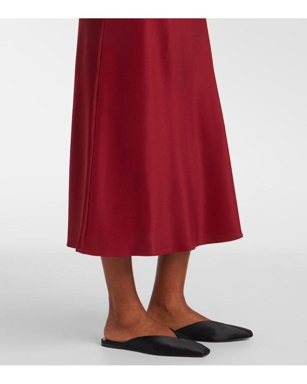Max Mara Red Borbona Silk-Blend Midi Skirt