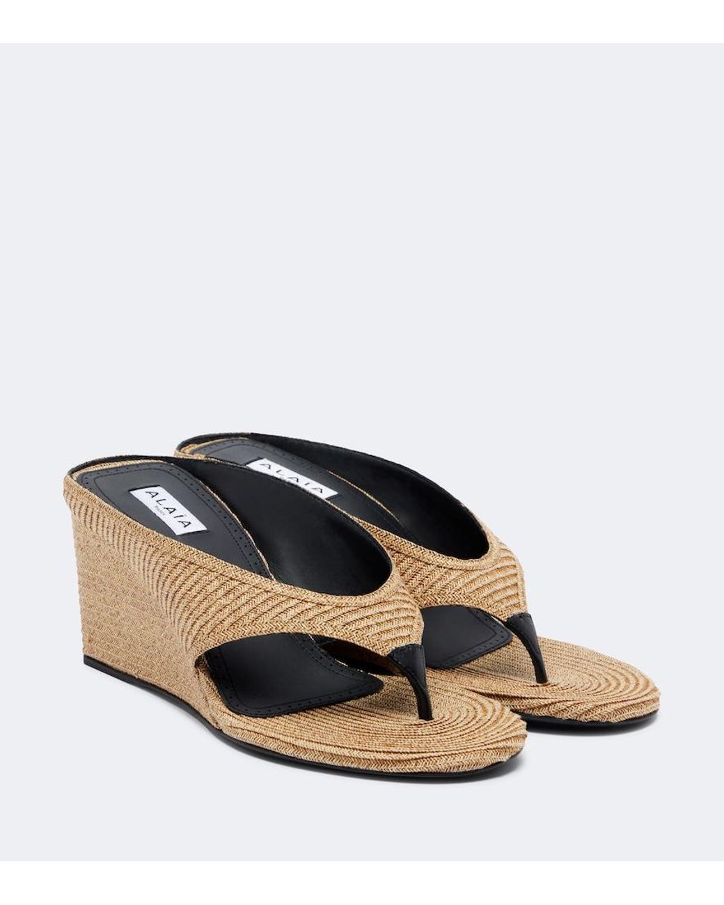 Alaïa Black Cube Wedge Sandals