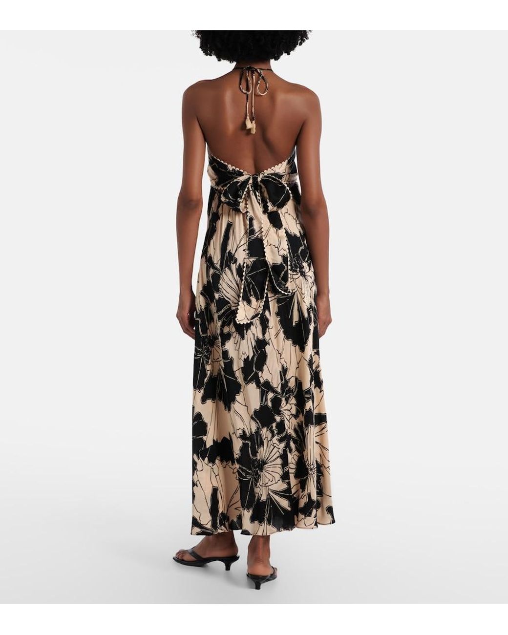 Poupette White Carla Floral Halterneck Maxi Dress