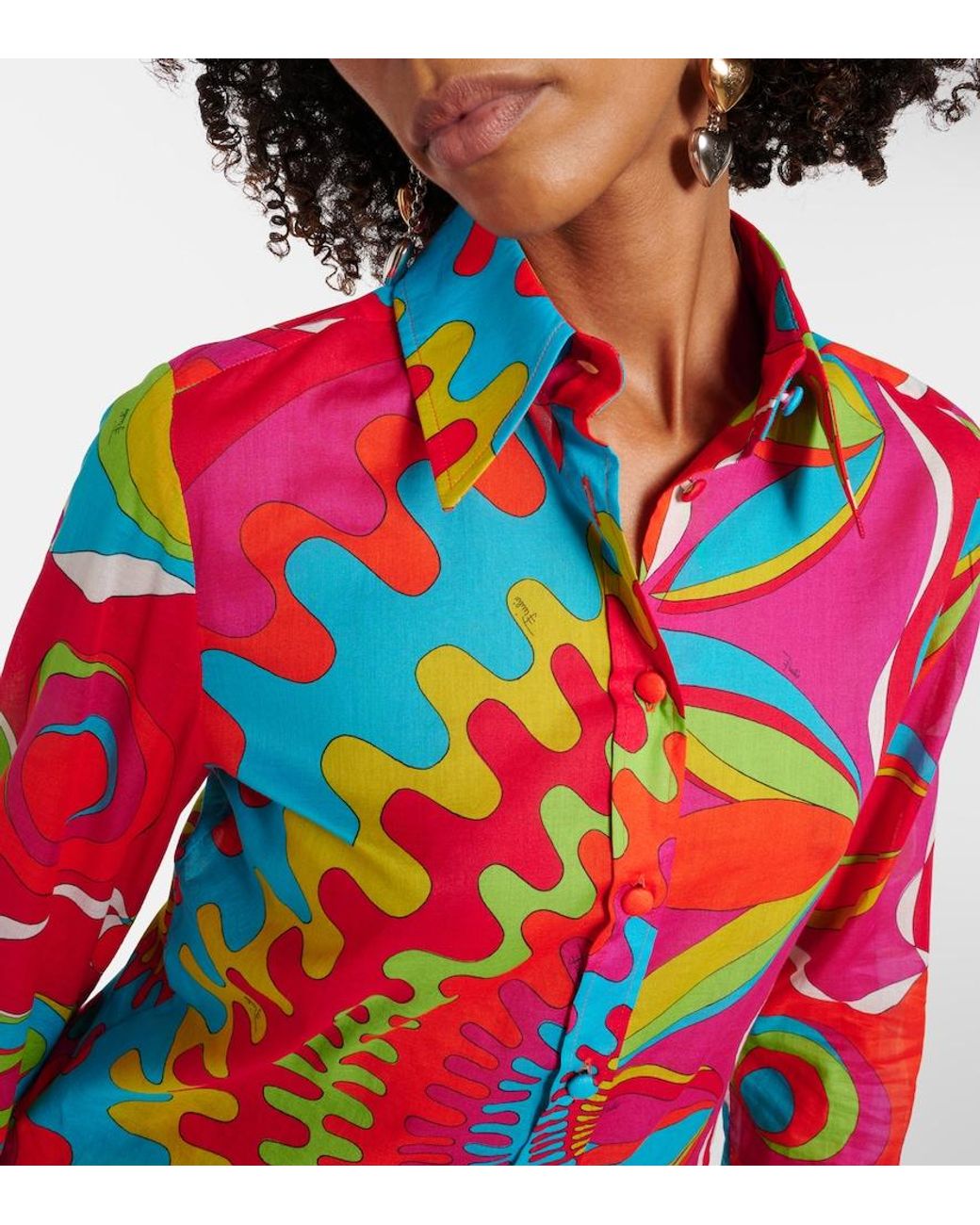 Emilio Pucci Red Bersaglio Cotton Shirt