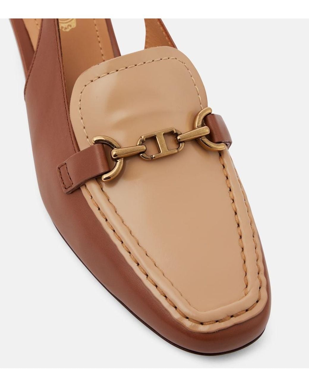 Tod's Brown 35 Leather Slingback Pumps