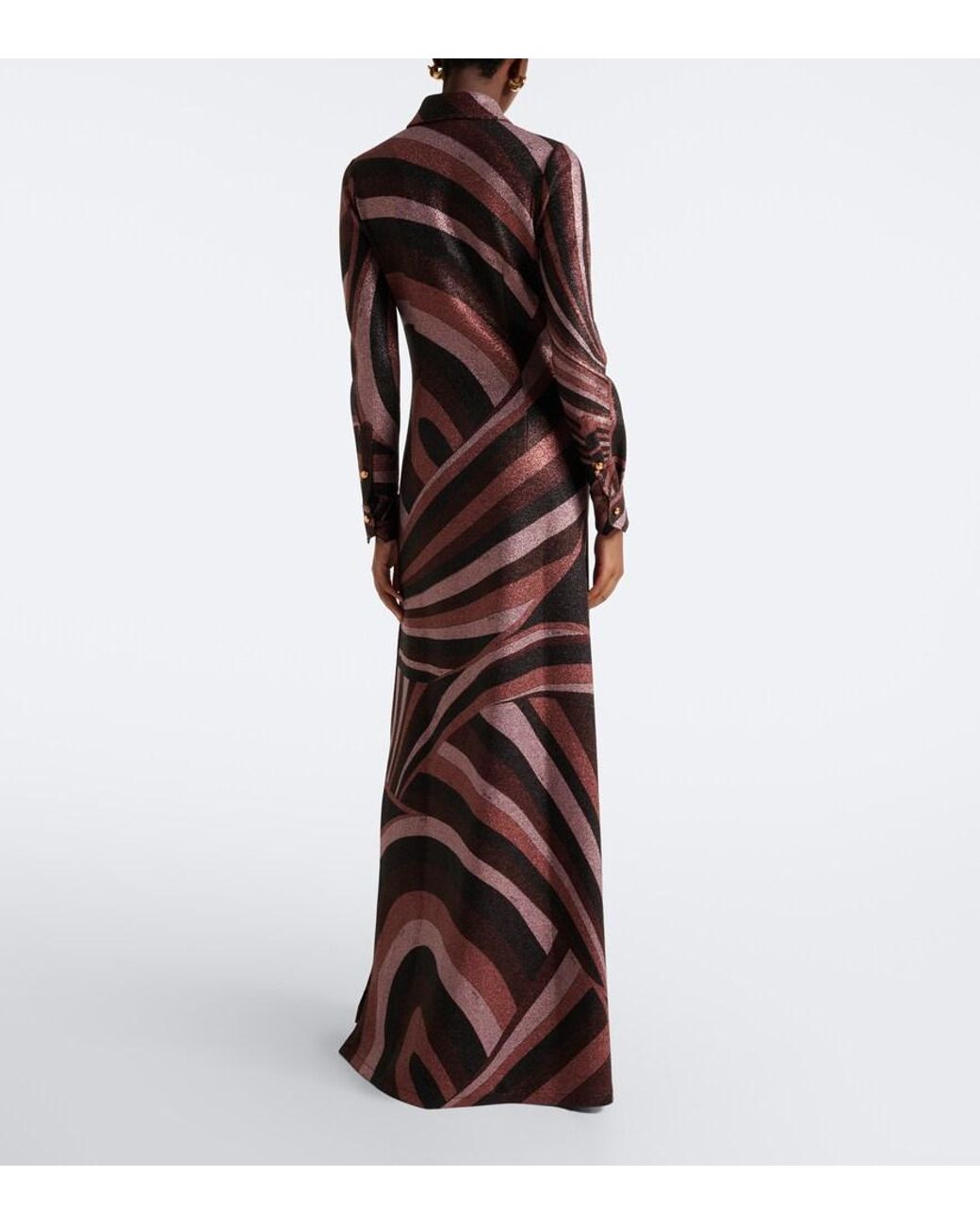 Emilio Pucci Brown Iride Lurex Jersey Gown