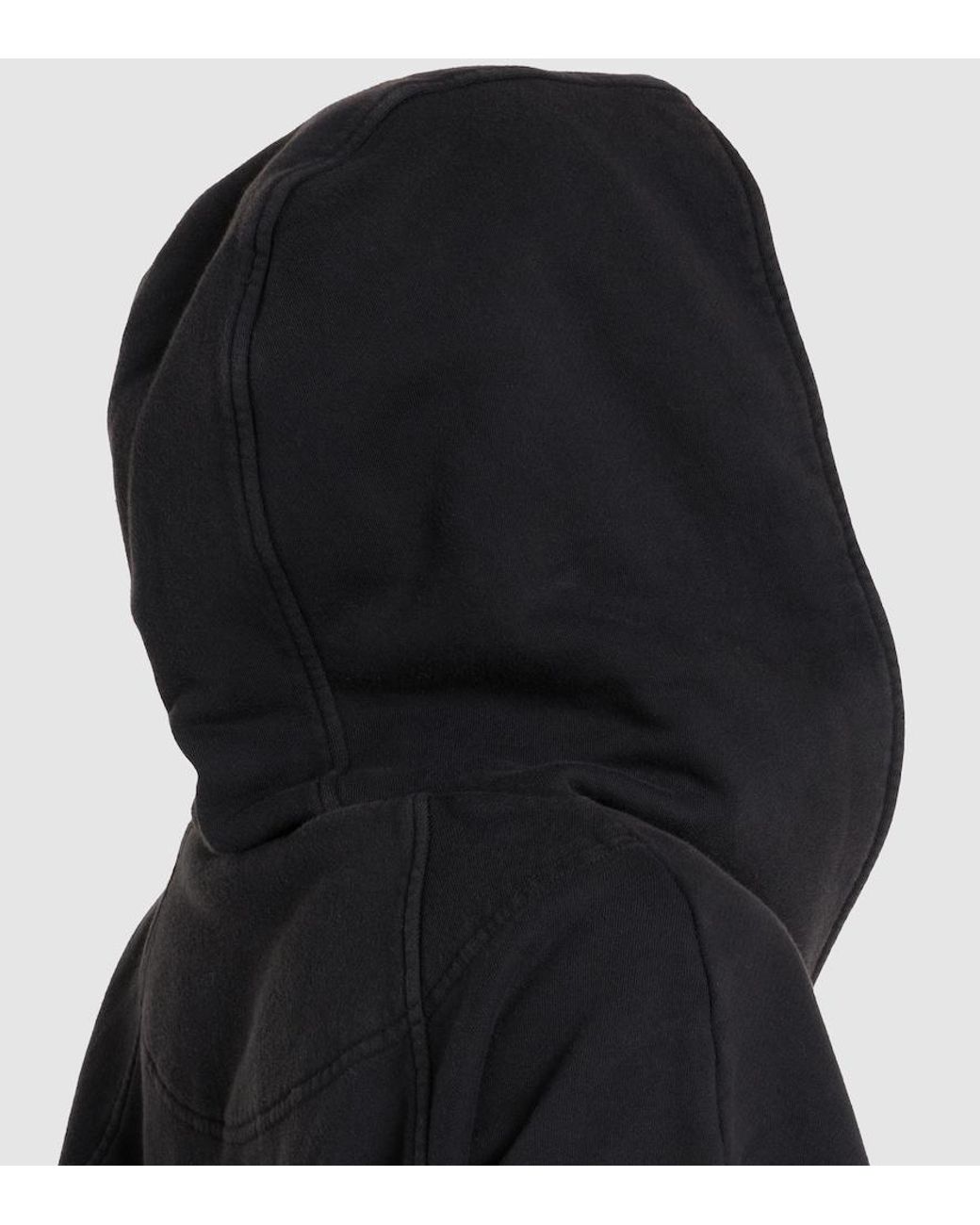 The Attico Black Cotton Jersey Sweatshirt Dress