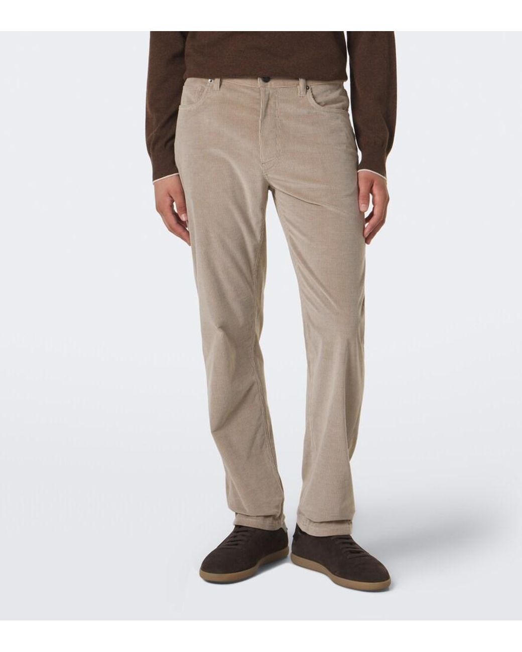 Zegna Natural Roccia Corduroy Straight Pants for men