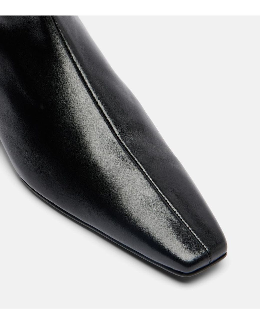 Totême Black Leather Ankle Boots