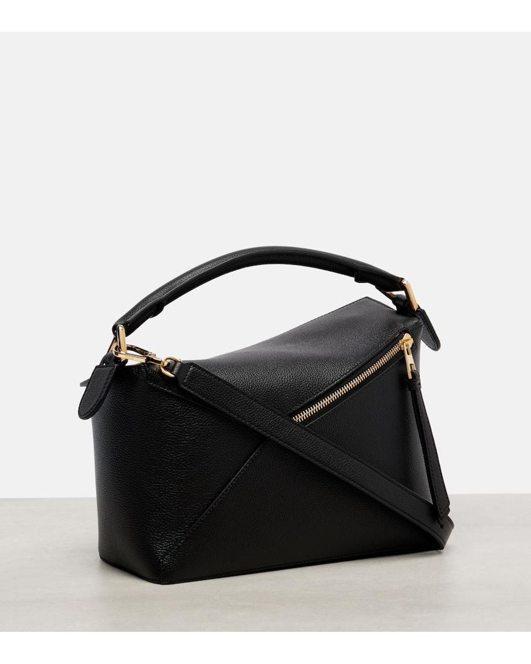 Loewe Black Puzzle Edge Small Leather Top-Handle Bag