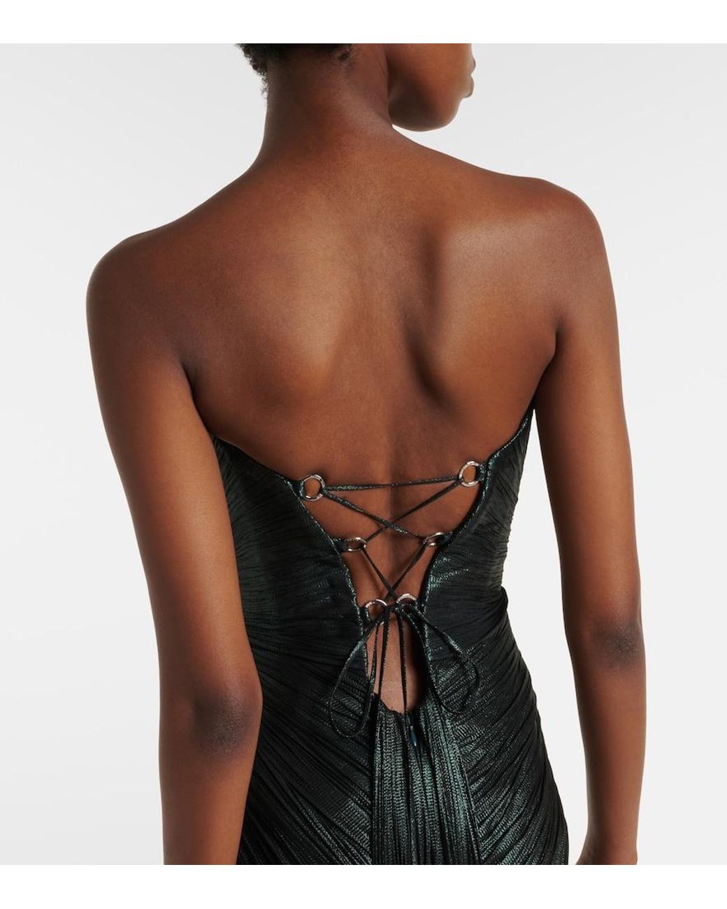Maria Lucia Hohan Black Amisha Tulle Bustier Gown