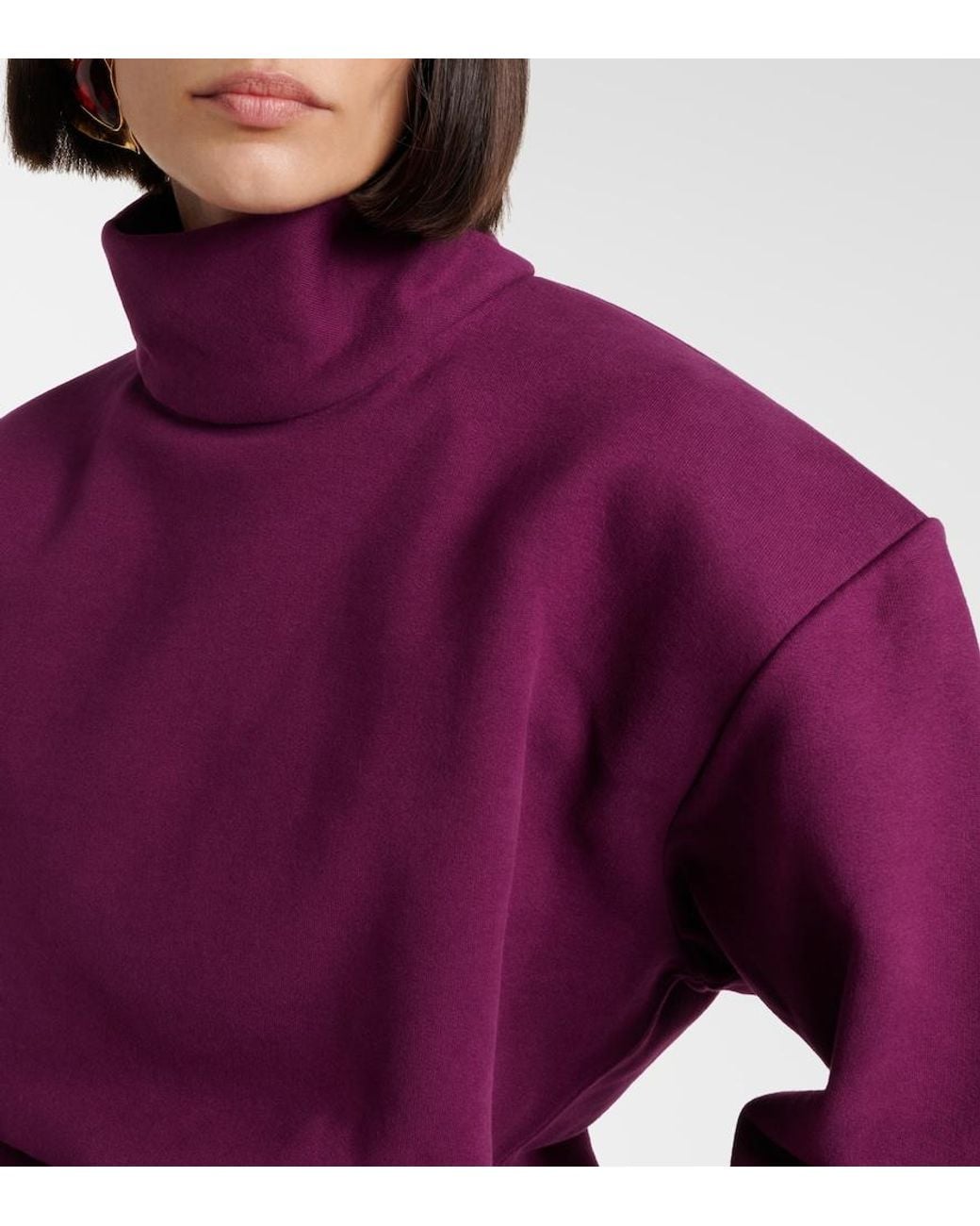 Saint Laurent Purple Cotton Fleece Sweatshirt