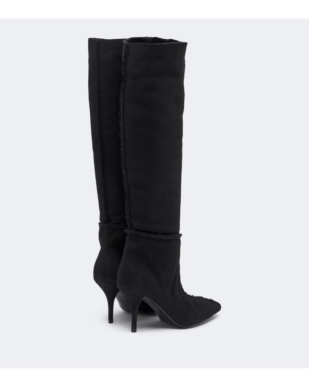 Magda Butrym Black Shearling-Lined Suede Knee-High Boots