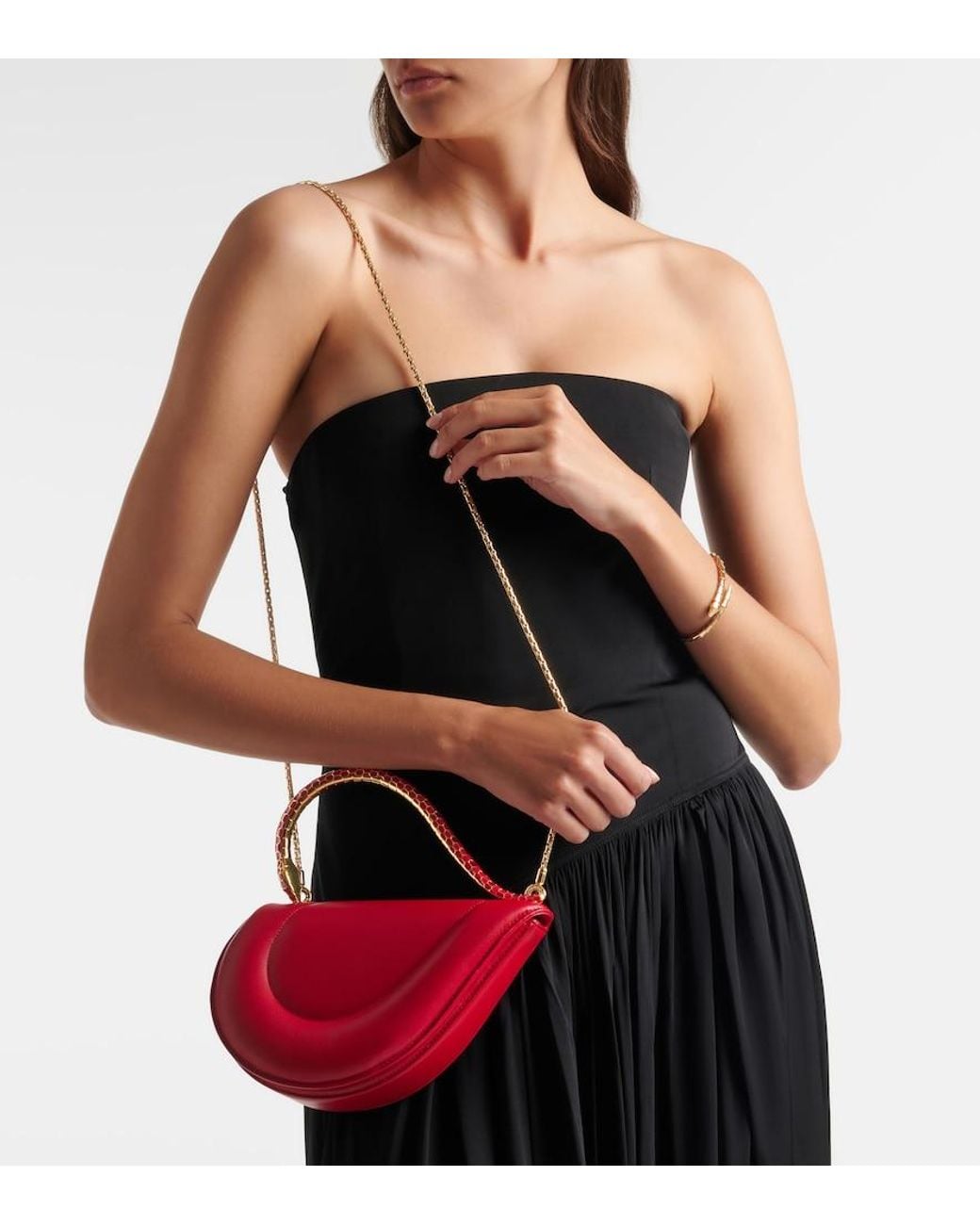 BVLGARI Red Serpenti Cuore 1968 Leather Top-Handle Bag