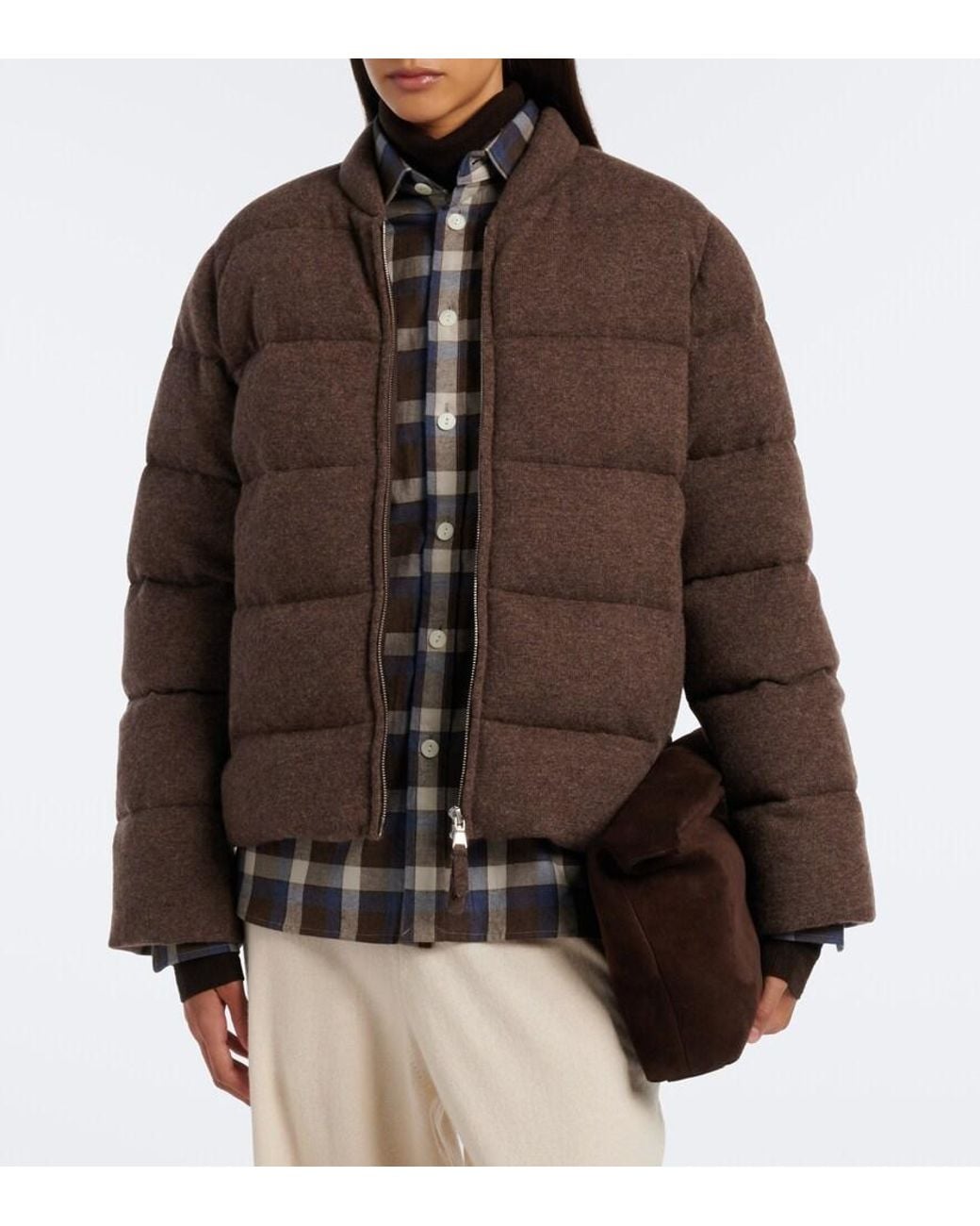 Jardin Des Orangers Brown Cashmere Down Jacket
