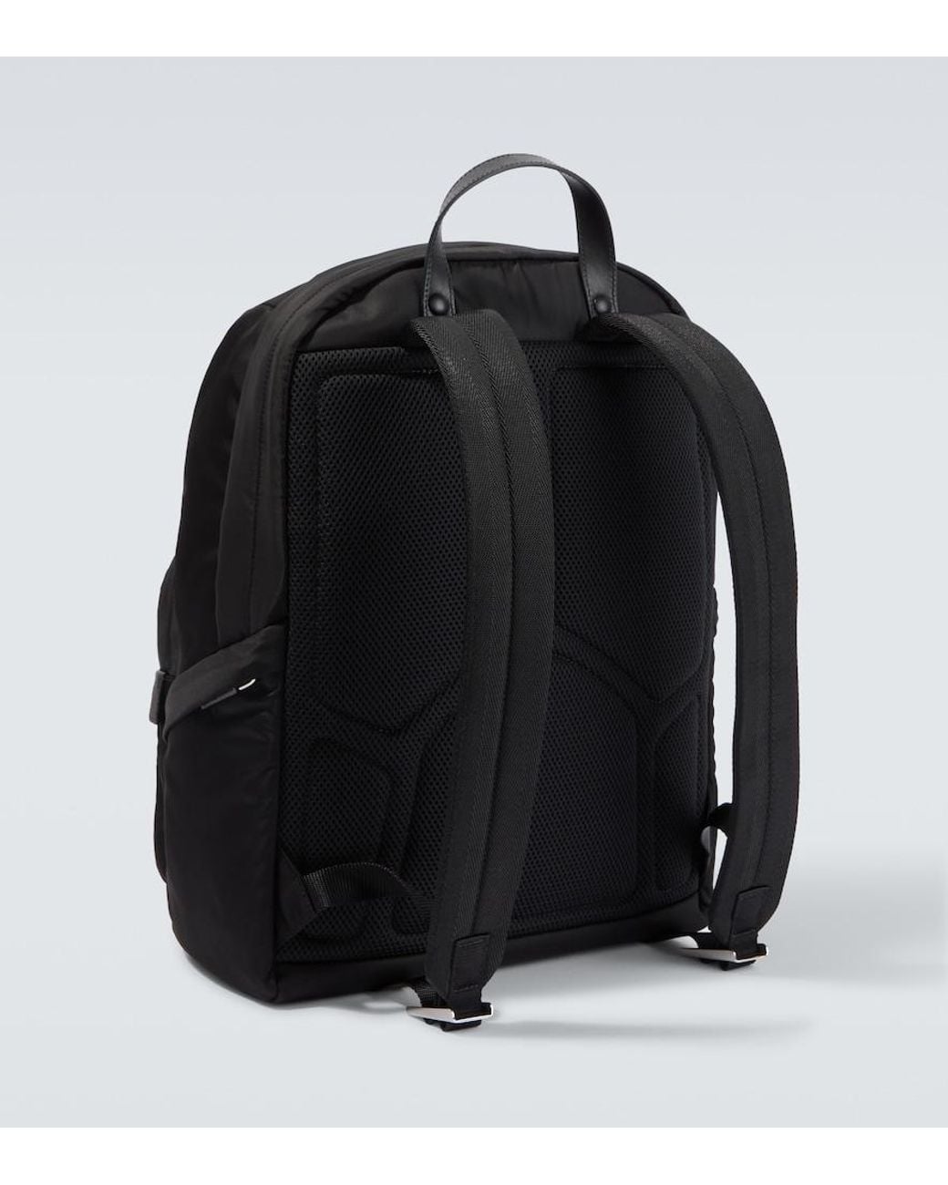 Prada Black Re-Nylon Logo Backpack for men