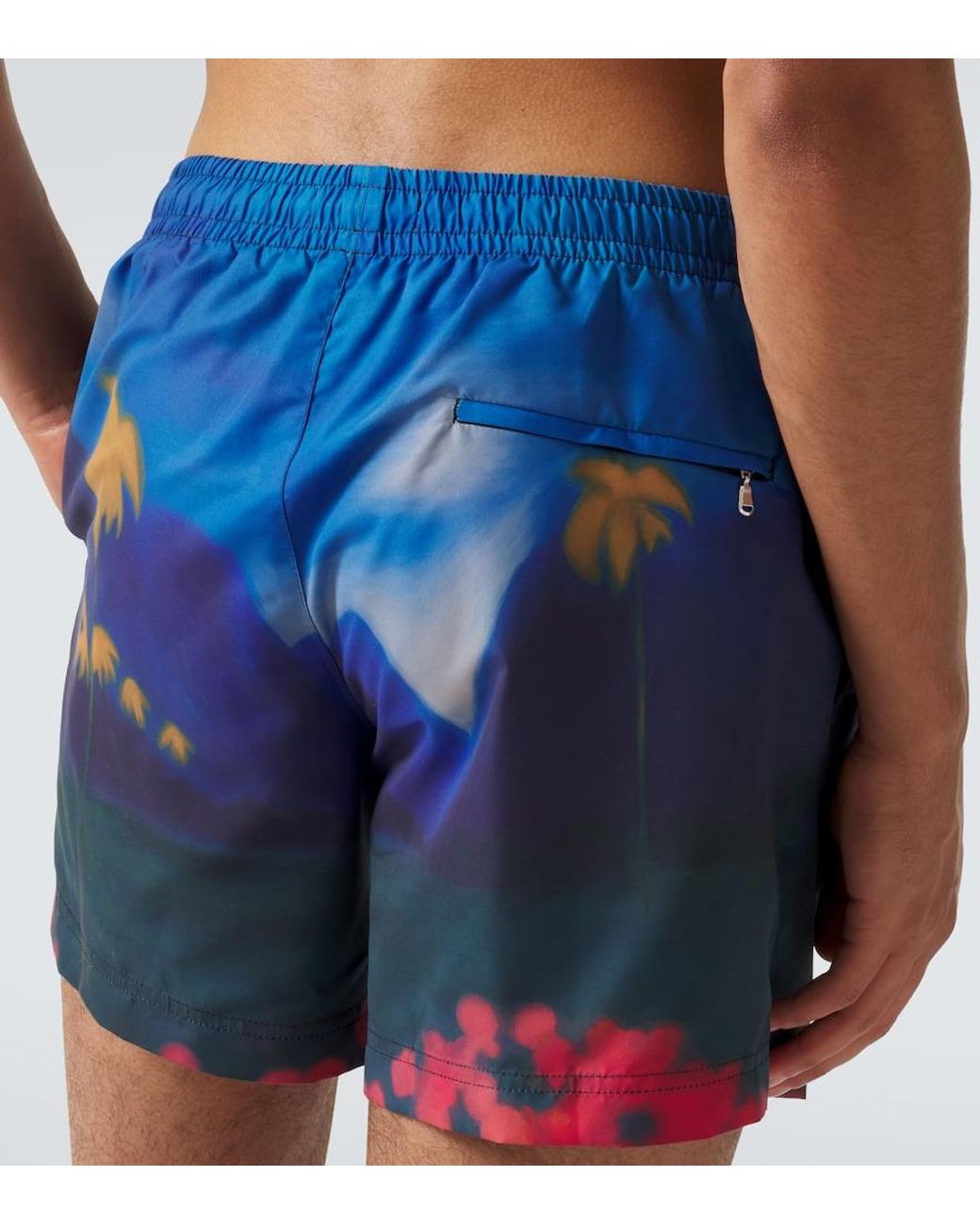 Commas Blue Printed Swim Trunks for men
