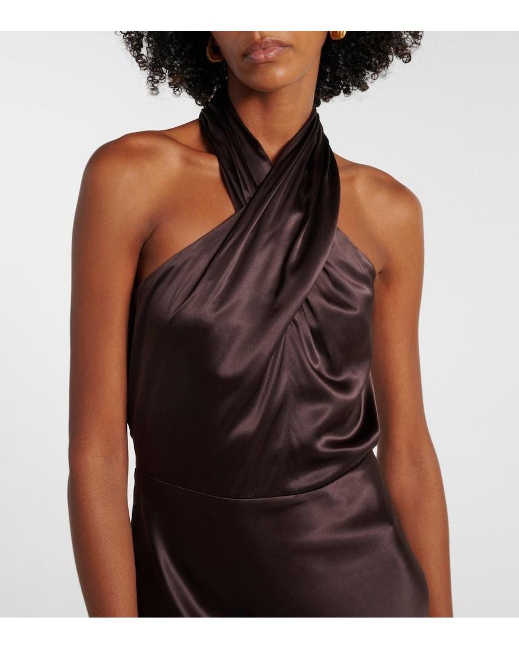 Veronica Beard Purple Alberta Silk-Blend Satin Maxi Dress