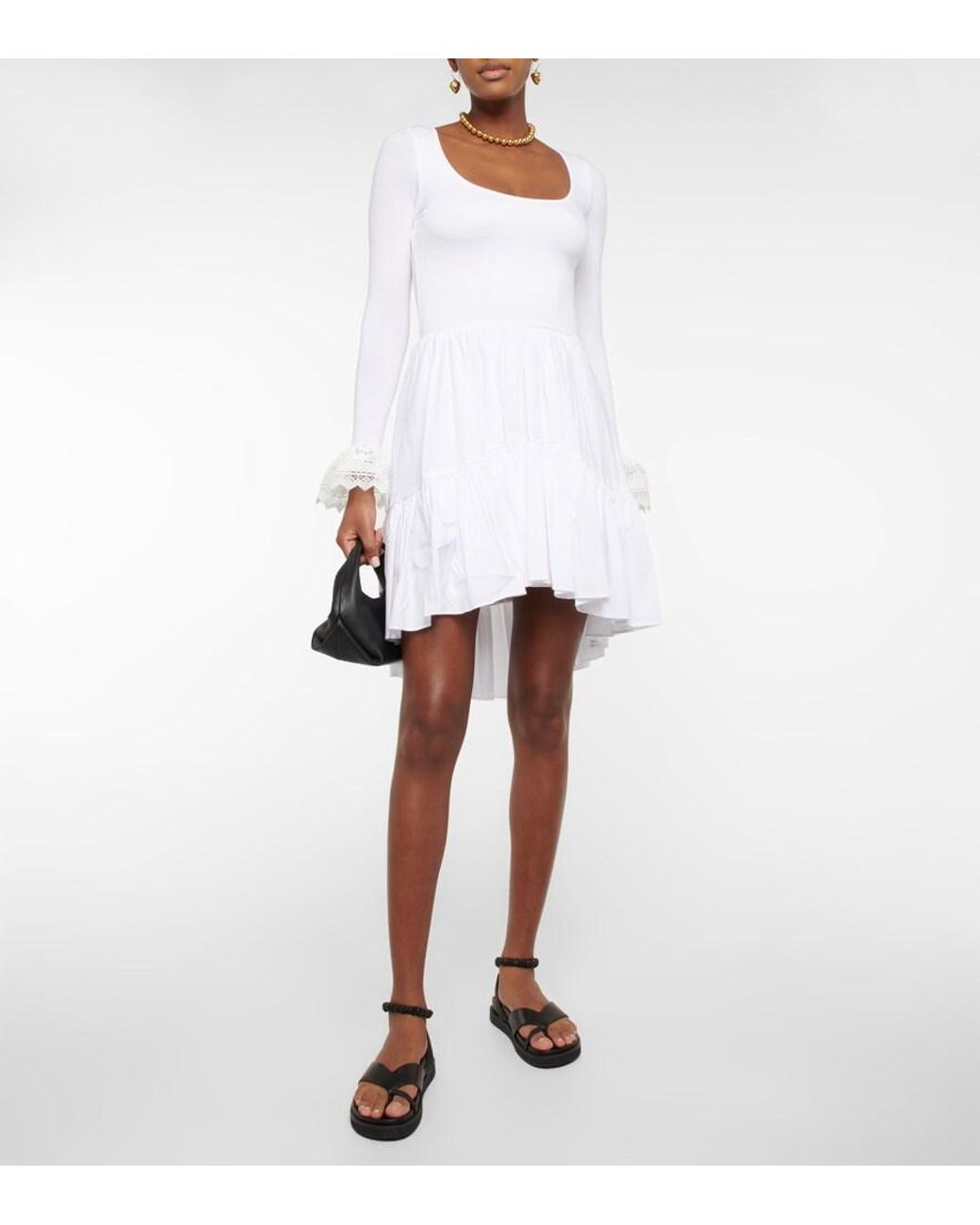 Caroline Constas White Minikleid Maise Aus Jersey
