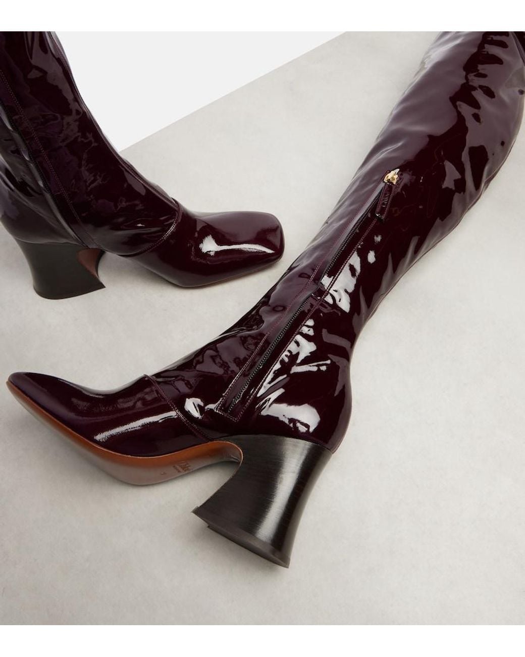 Chloé Red Janis 80 Over-The-Knee Boots