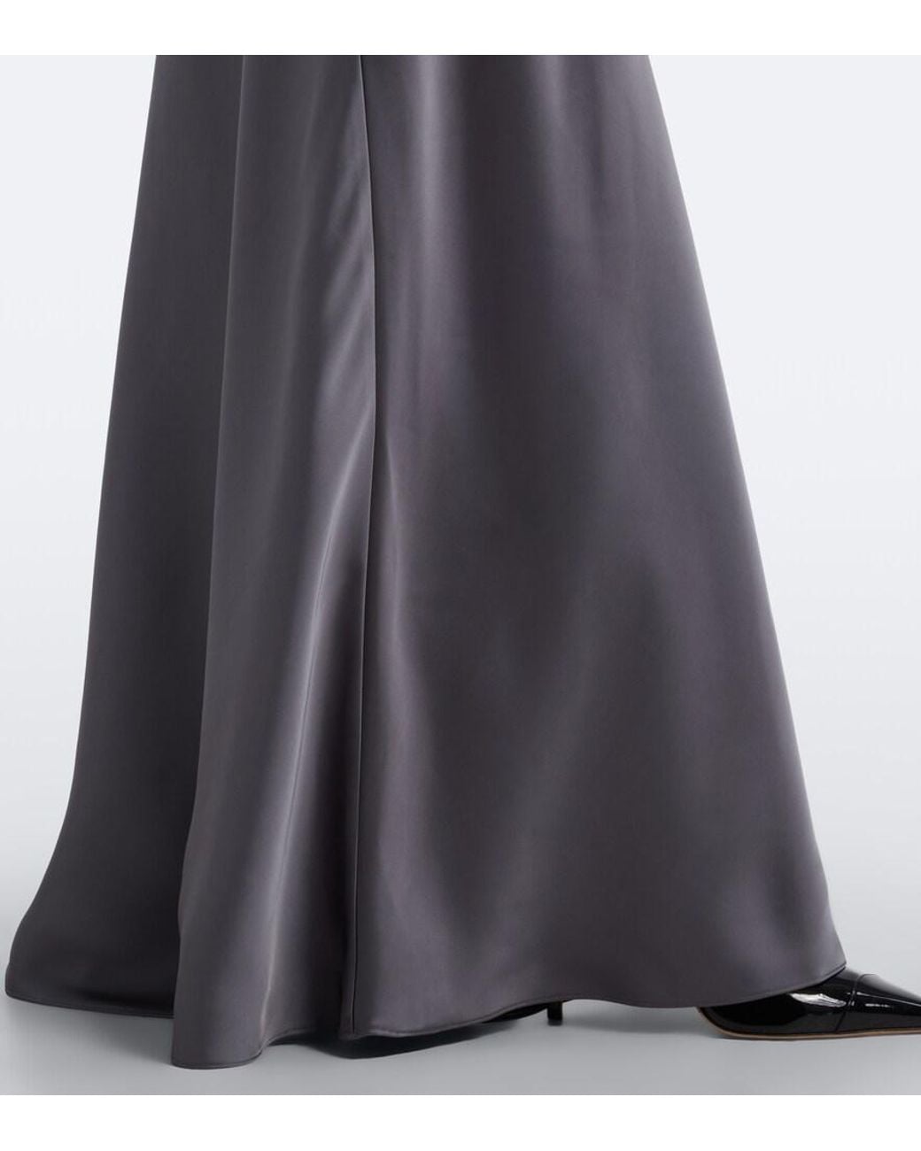 Christopher Esber Gray Lace-Trimmed Sequined Paneled Gown
