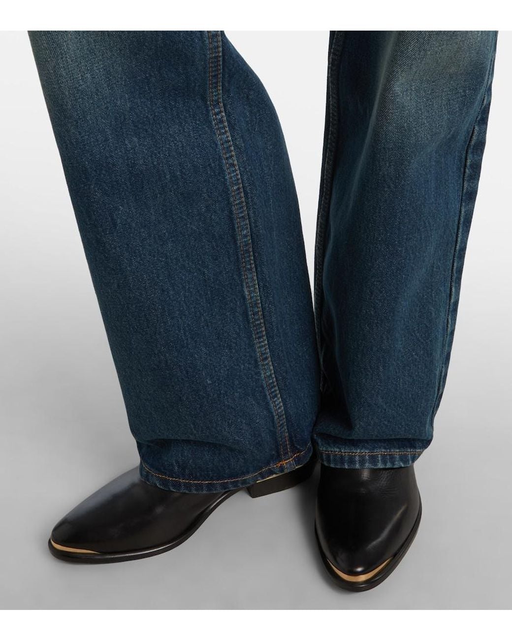Isabel Marant Blue Dromie Mid-Rise Straight Jeans