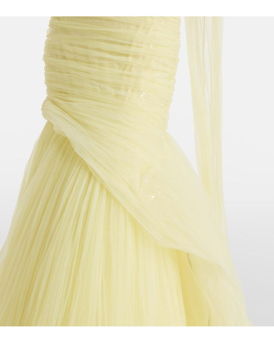 Marmar Halim Yellow Tulle Bustier Gown
