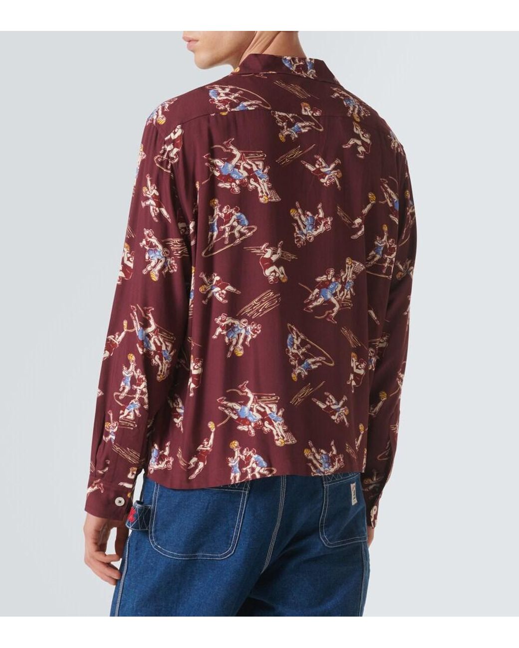 Camisa Layup Estampada Bode de hombre de color Red